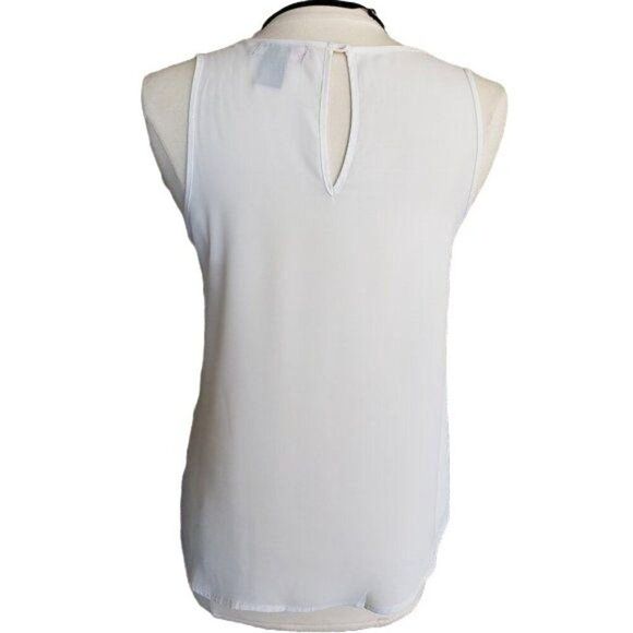 Womens Studded Tank Top M White Sleeveless Tunic Tribal Geometric Boho Y2K - Picture 5 of 7